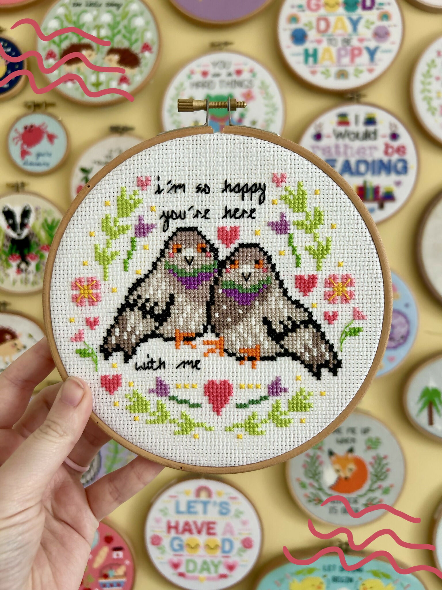 I'm So Happy You're Here With Me (Pigeons) *Cross Stitch Kit*