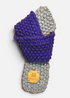 PET SCARF, STRIPY, 2-COLOUR COSY (LIGHT GREY & DARK PURPLE) FOR CAT OR SMALL DOG