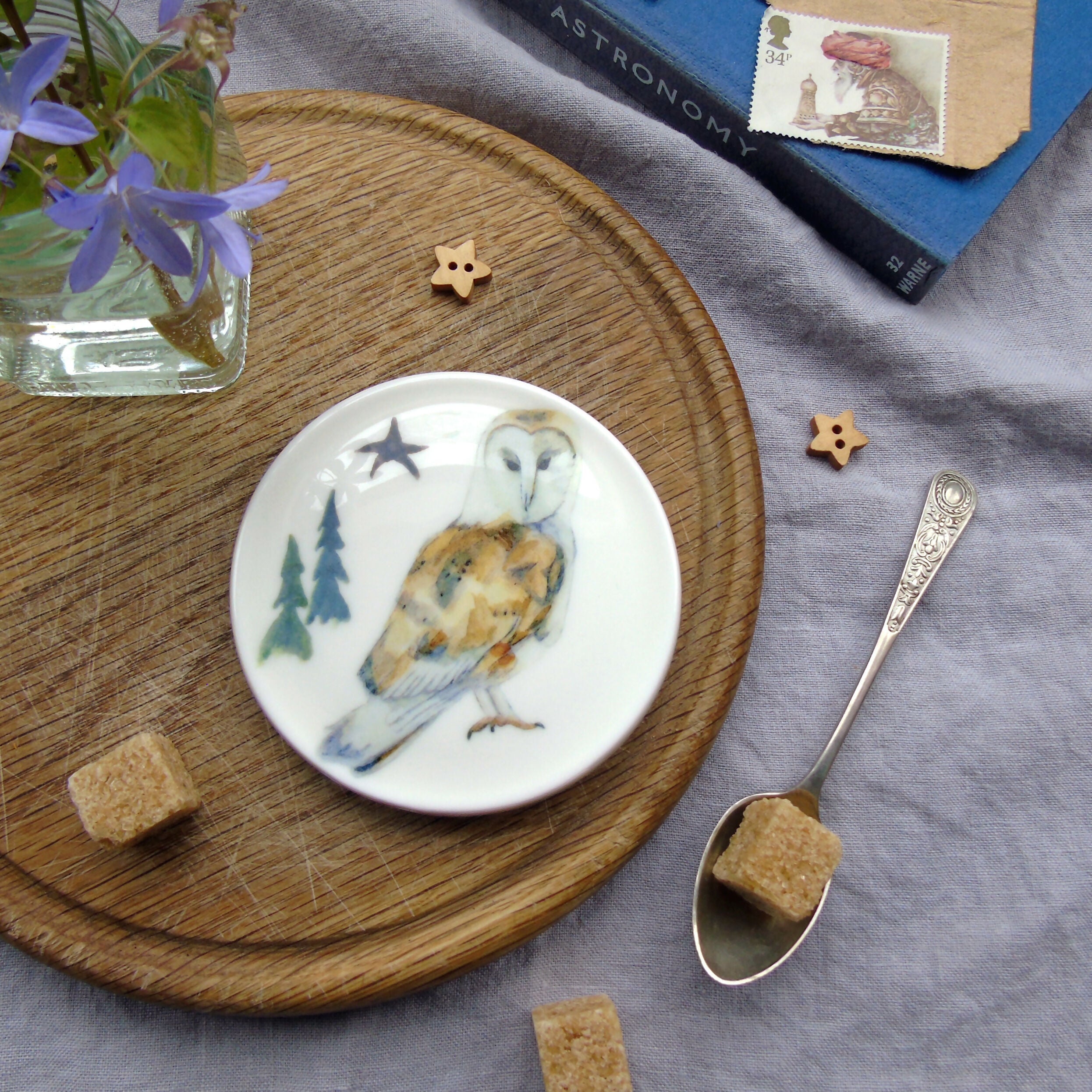 Barn Owl Bone China Coaster