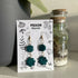 Recycled Polymer Clay Earrings - Green Flower Geometric