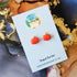 Handmade Orange Pumpkin Autumn Resin Studs