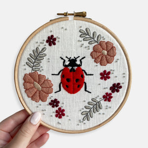 Floral Ladybird Embroidery Kit