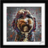 LABRADOODLE DOG COLOUR SPLASH FRAMED ARTWORK.