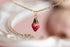 Small Red Rose Necklace Gold Plated