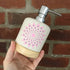 Hand Painted Dot Mandala Scandi Soap Dispenser: Baby Pink with Slate Grey