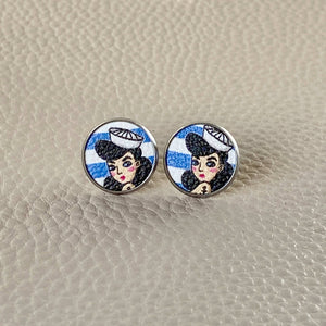 Sailor Girl Faux Leather Studs