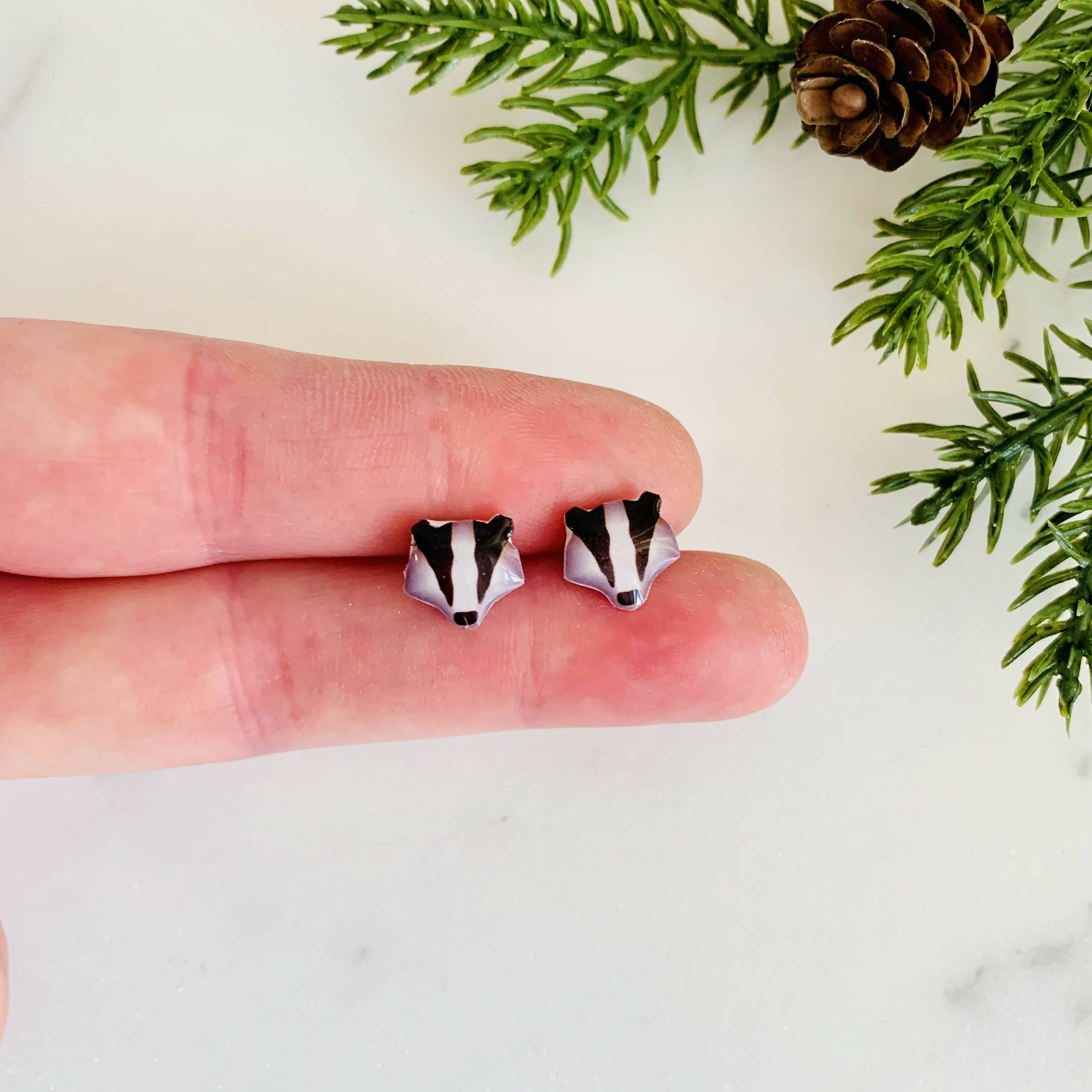 Badger Stud Earrings