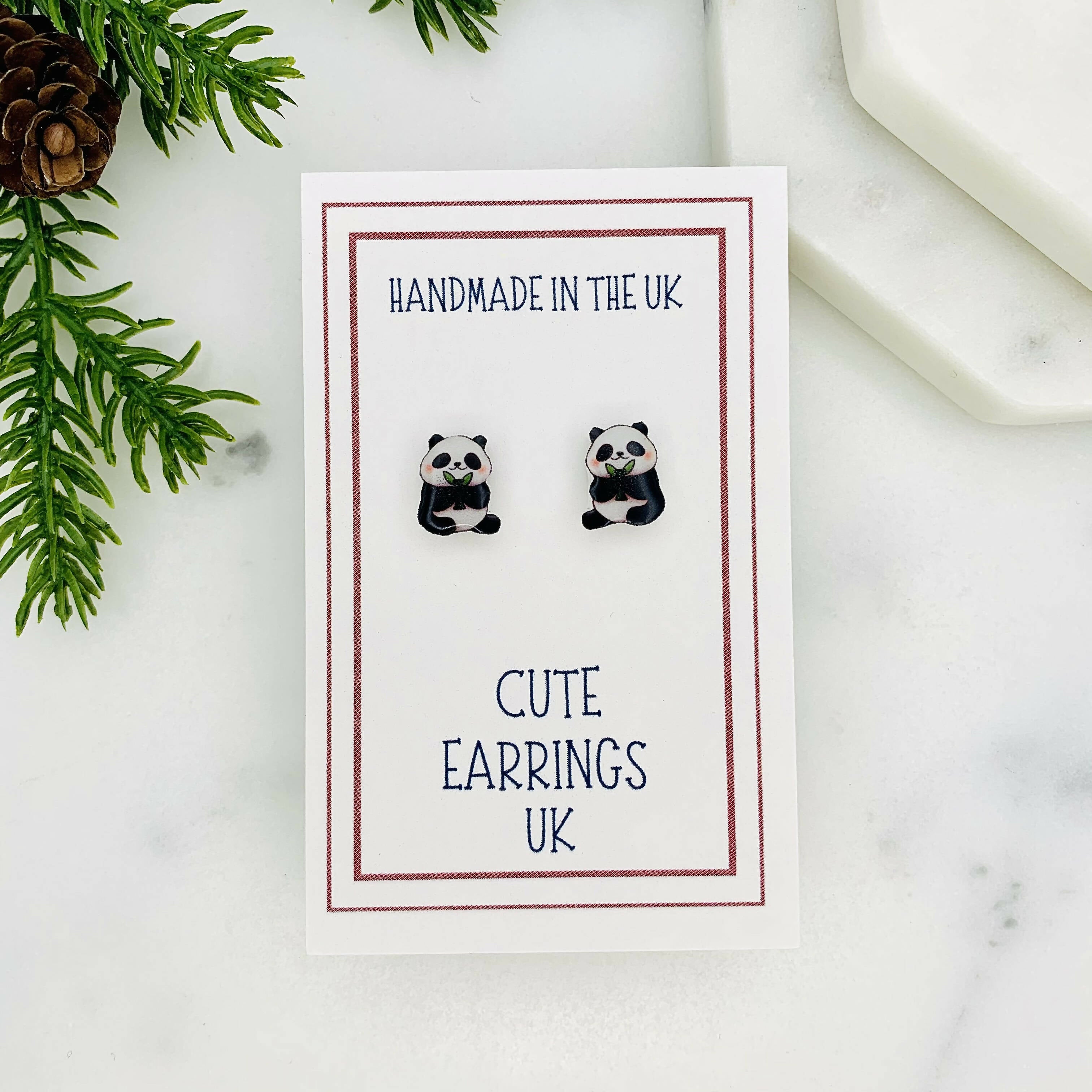 Sitting Panda Stud Earrings