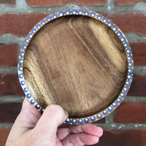 Hand painted wooden trinket tray