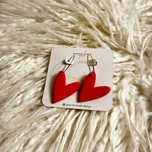 Love Heart Clay Earrings