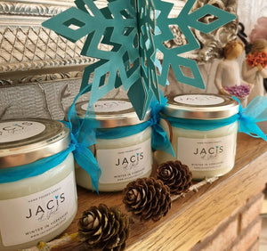 Jacis of York 250ml Eco Soy hand poured and hand decorated candle Winter in Yorkshire