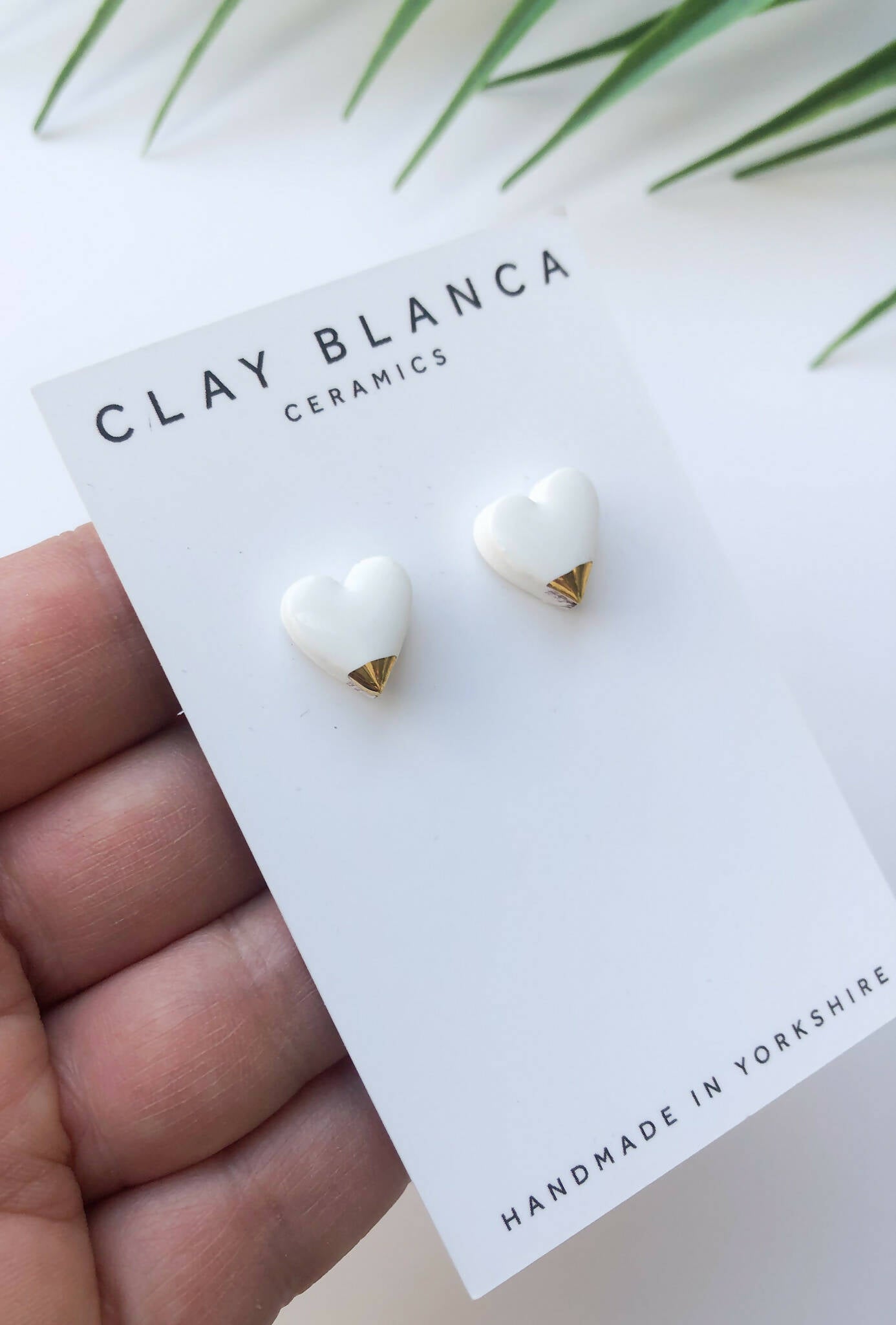 White Heart Studs