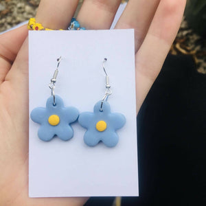 Polymer Clay Forget-Me-Not Earrings