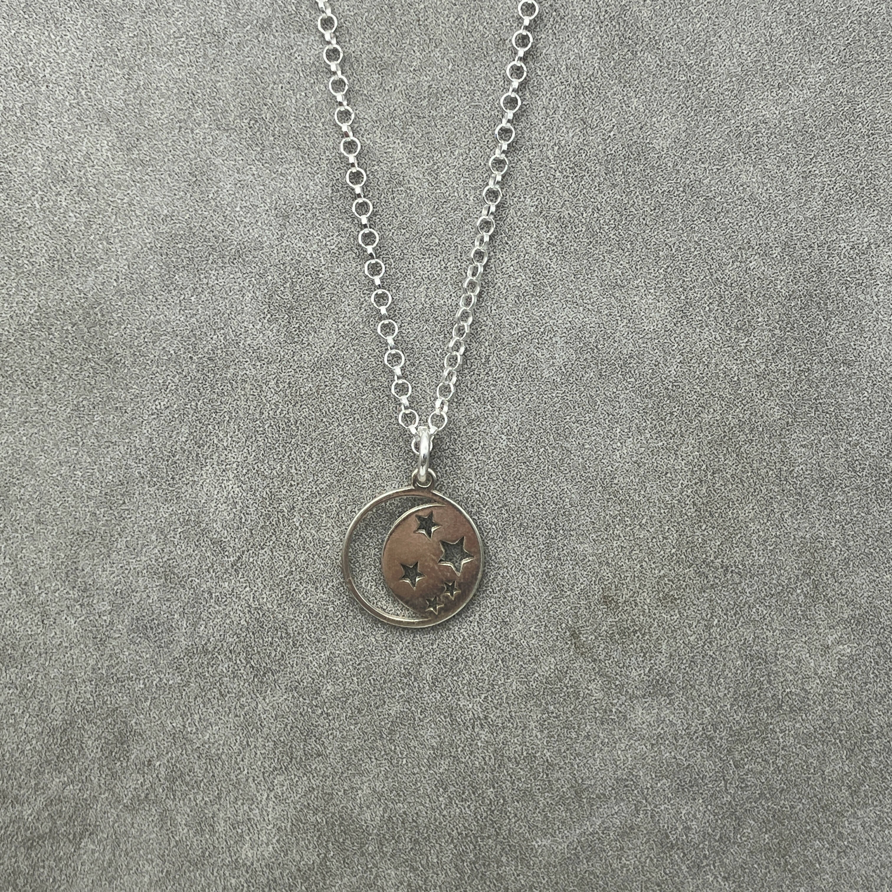 Moon and Star Charm Necklace