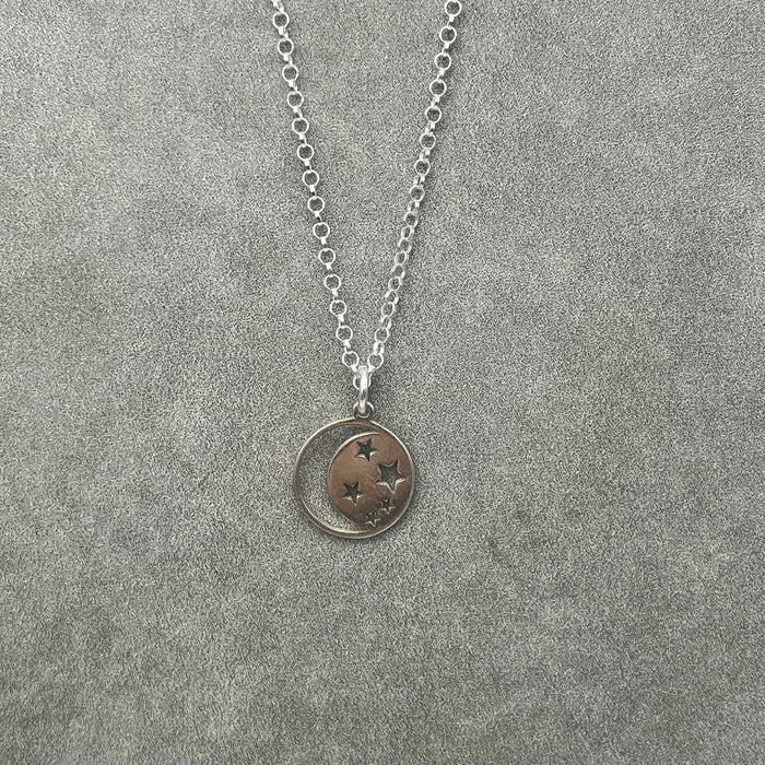 Moon and Star Charm Necklace
