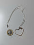 Sterling silver gemstone open heart necklace - medium - Handmade