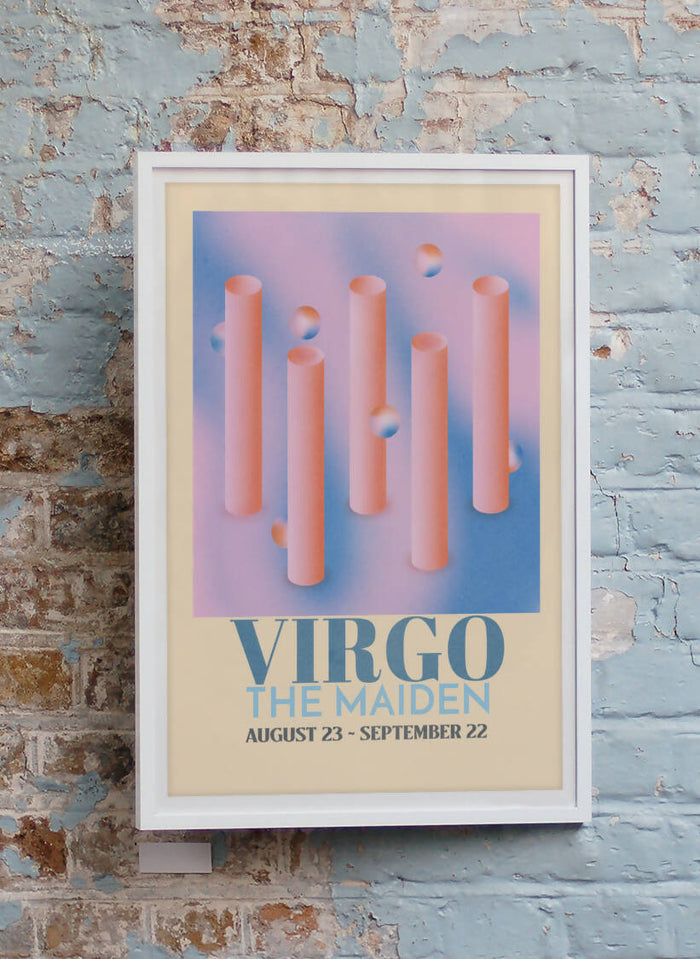Virgo Zodiac Horoscope Star Sign Avant Garde Style Art Print A4 Framed no Mount
