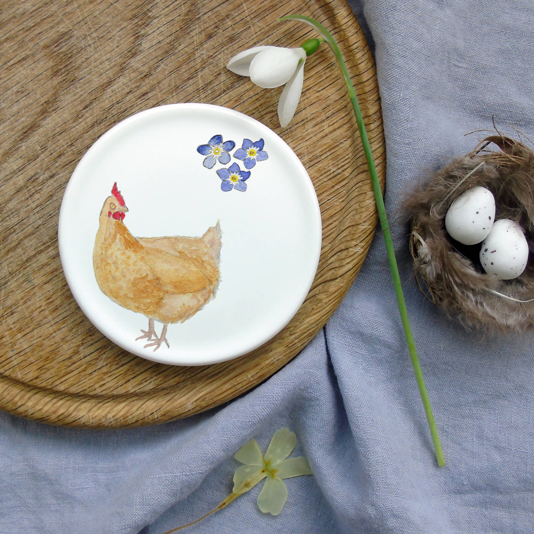 Bone China Hen Coasters