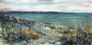 YORKSHIRE COAST - ACROSS THE WATER TO FLAMBOROUGH - CARD