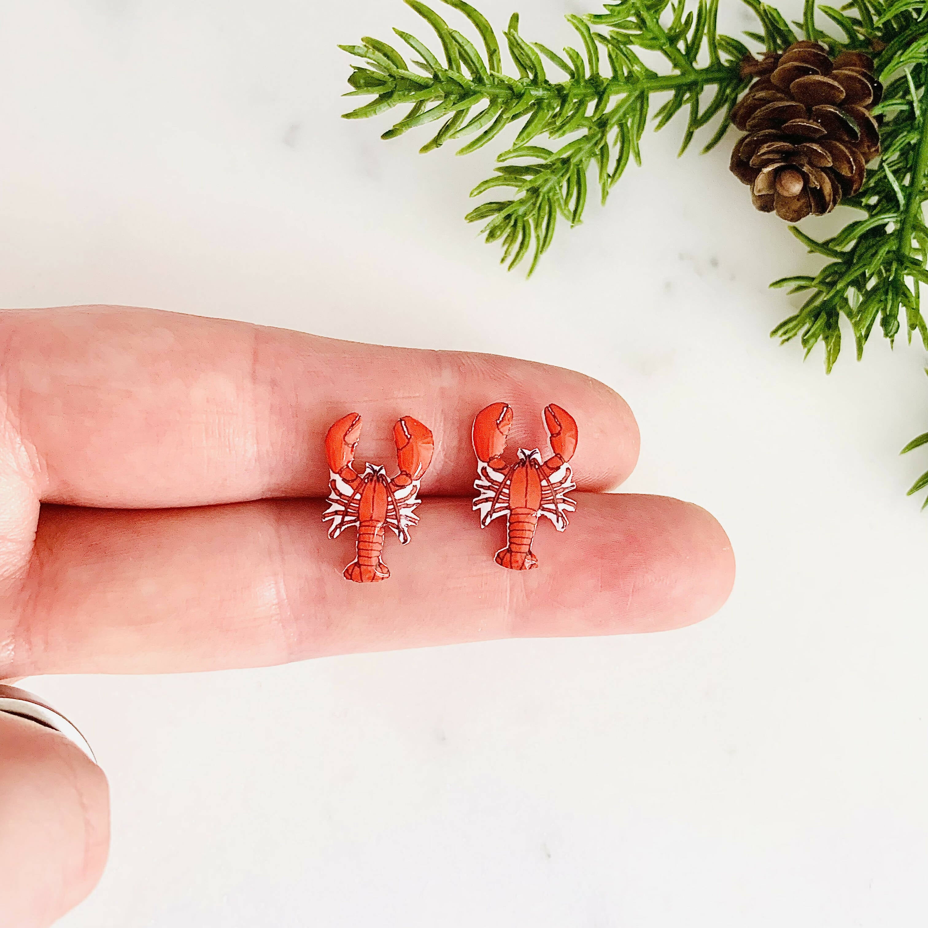 Lobster Stud Earrings