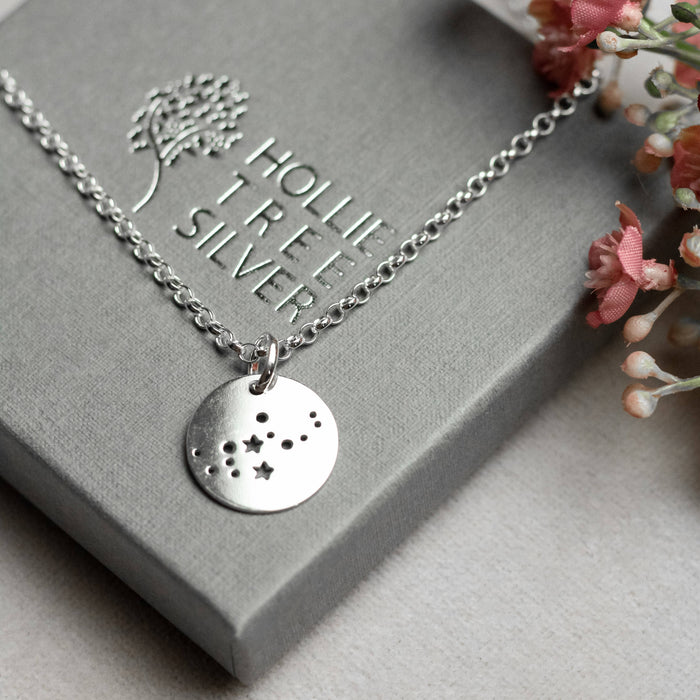 Virgo Star Sign Necklace in Sterling Silver
