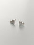 Sterling Silver Hammered Heart Studs - Handmade