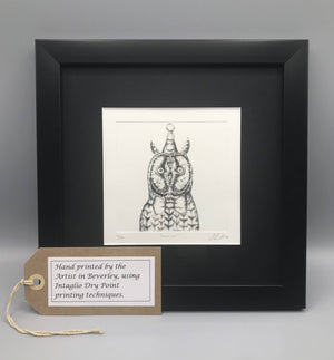 "Surprise!" Framed Limited Edition Copper Plate Engraving by Jenny Davies
