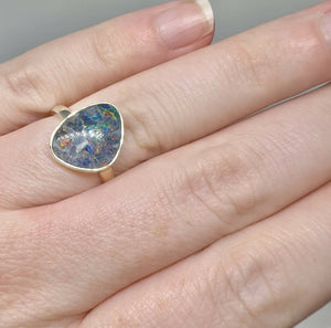 Australian opal ring size s