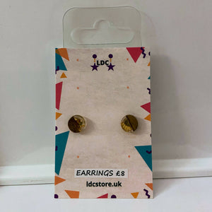 Round Wooden Gold Leaf Opaque Resin Studs