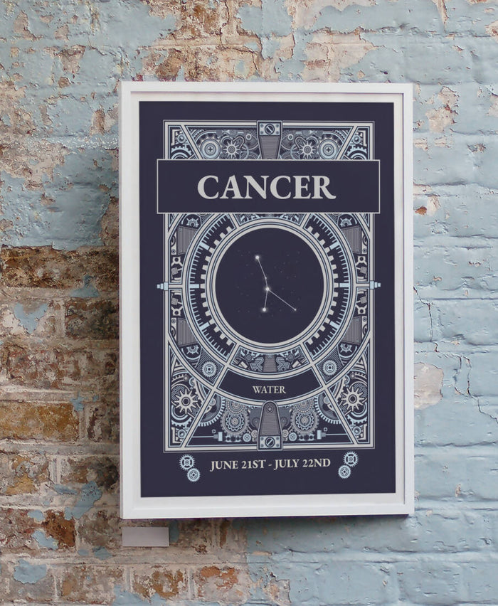 Cancer Zodiac Horoscope Star Sign Constellation Style Art Print A4 Framed no Mount