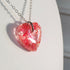 Orange Flower 3D Heart Necklace Silver Plated