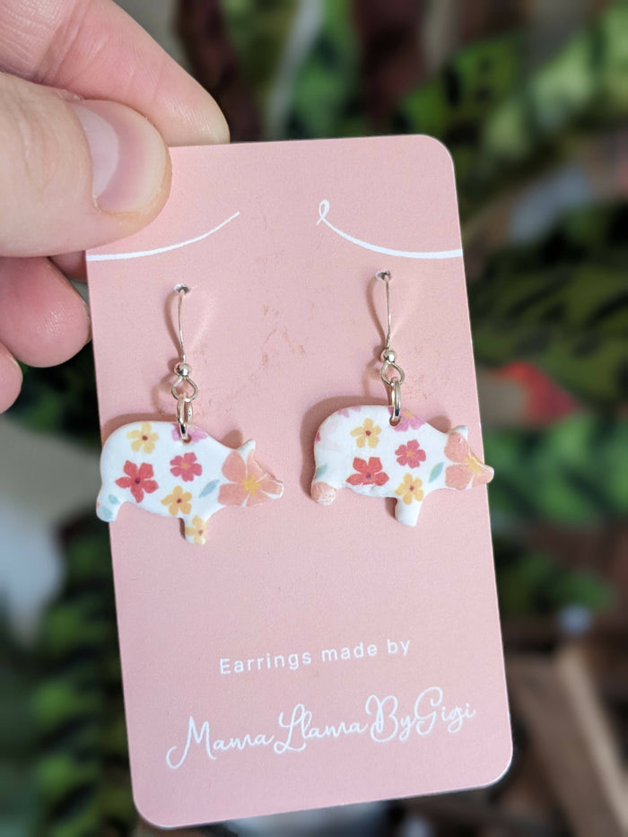 Babe - Floral Pig Clay Earrings