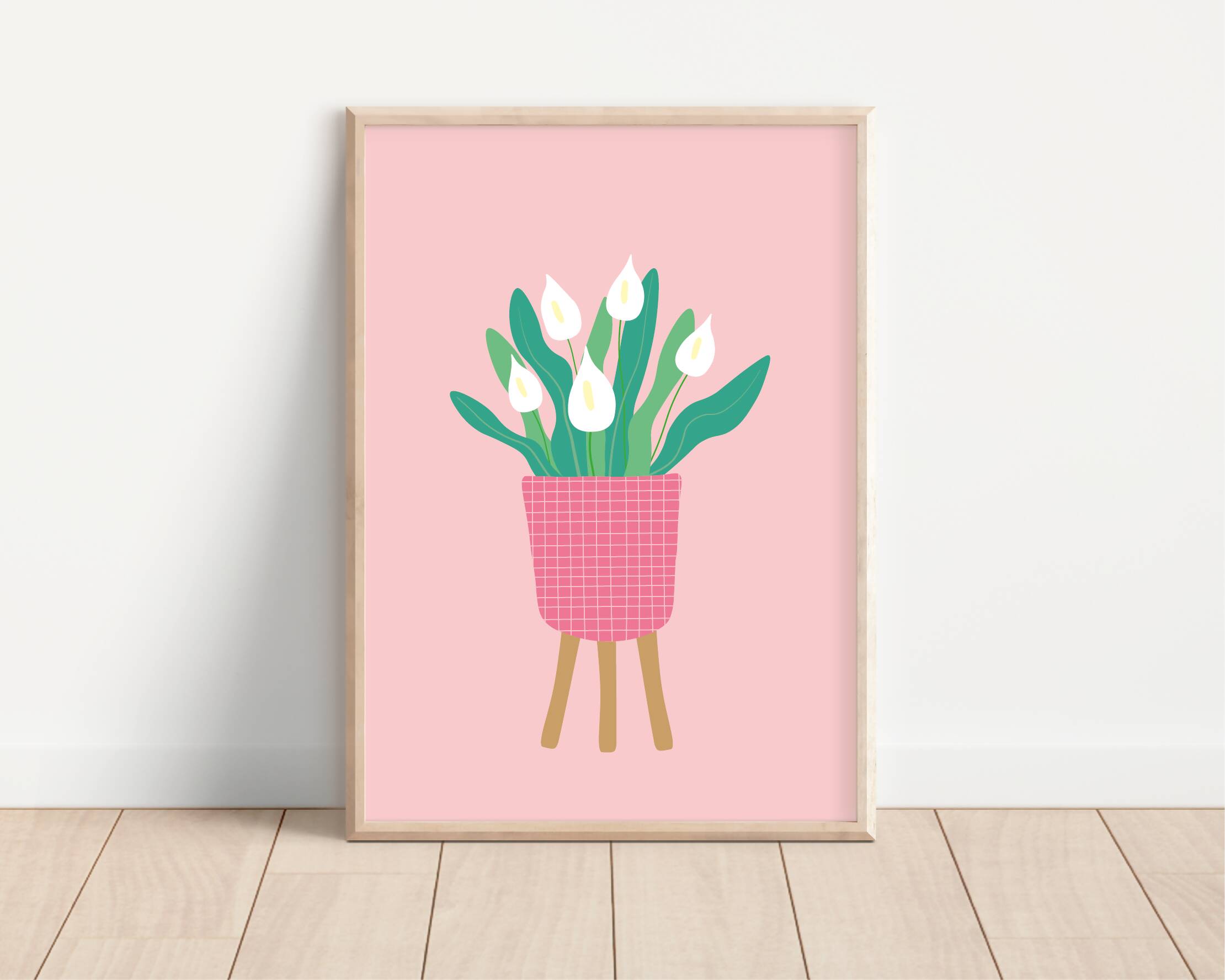 A5 Pink Peace Lilly Print