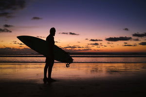Surfer, Playa Grande - Limited run 80 x 60 cm Black Framed Print