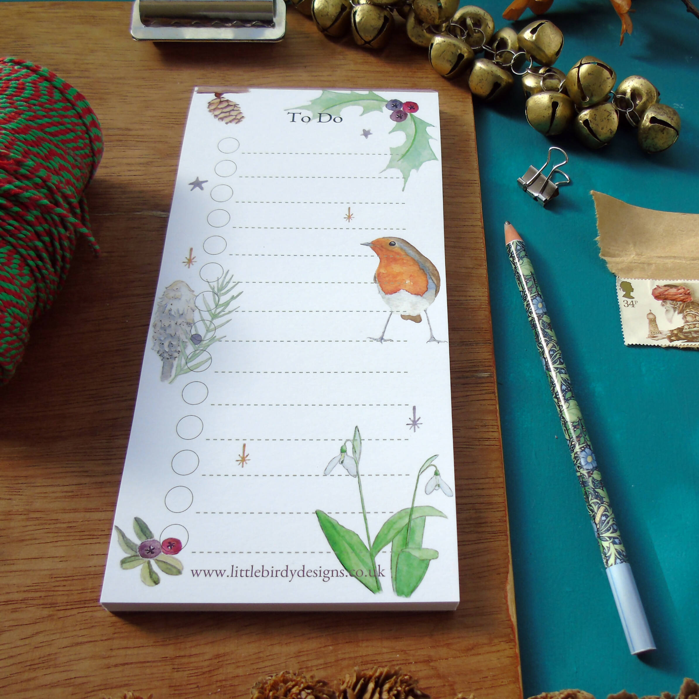Robin To Do List Christmas Notepad