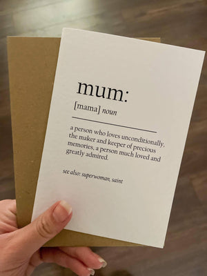 Mum Definition card