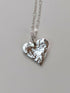 Hammered Heart Sterling Silver Pendant - Handmade