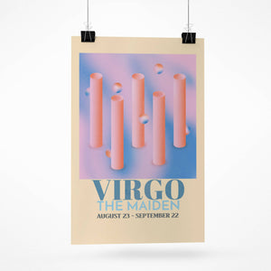 Virgo Zodiac Horoscope Star Sign Avant Garde Style Art Print A4 Framed no Mount