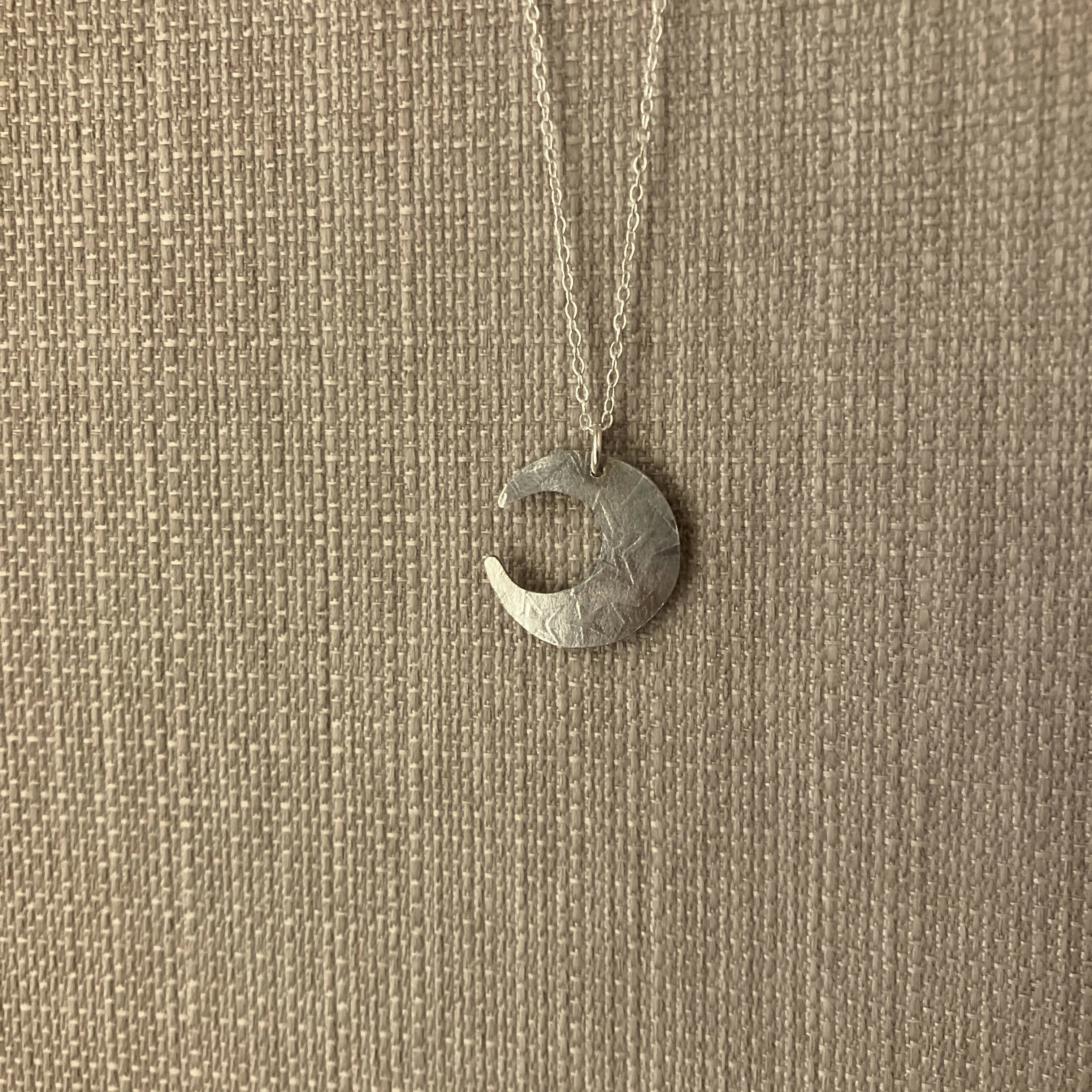 Crescent Moon Silver Pendant