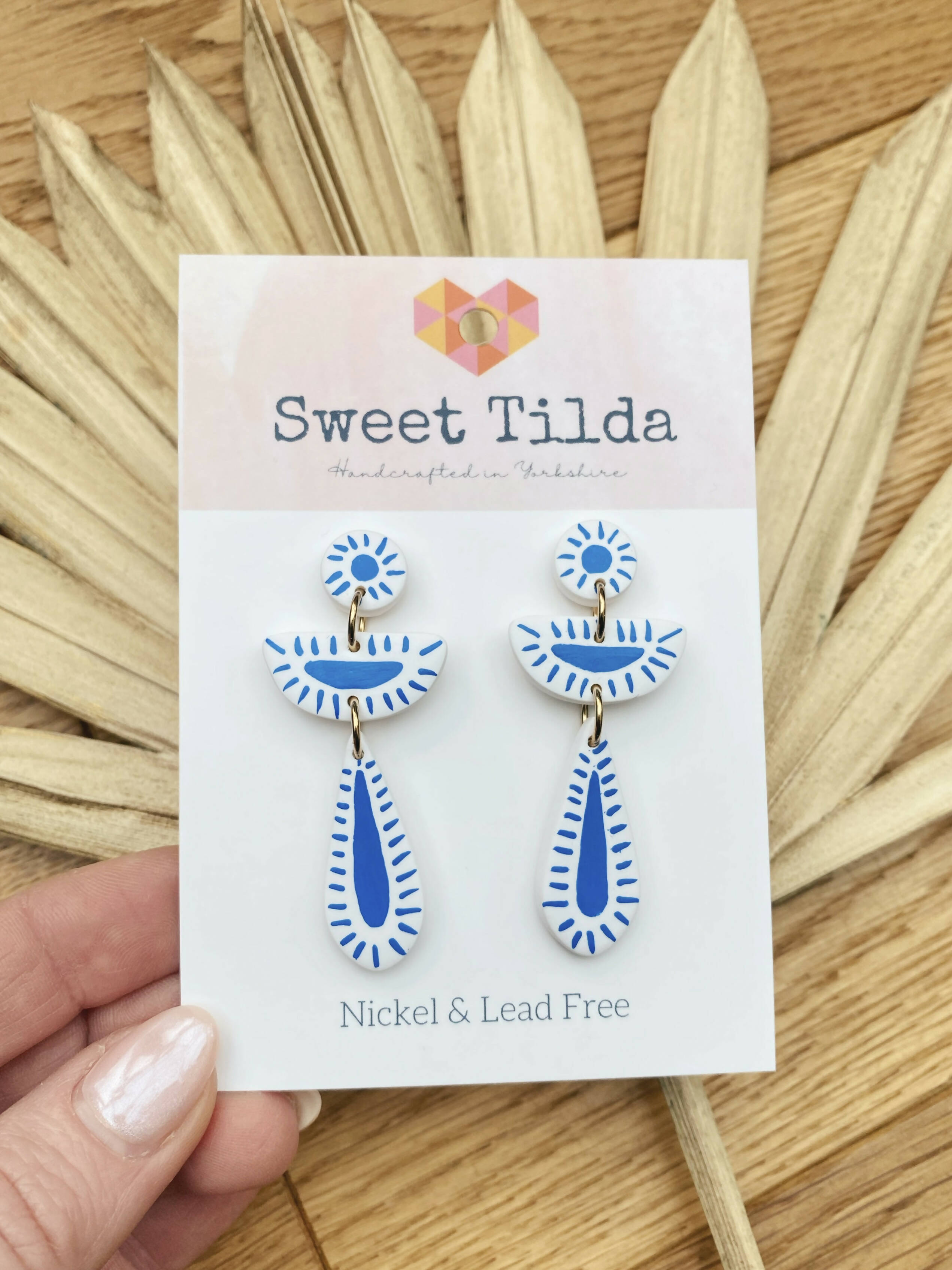 Santorini Hand Painted Earrings