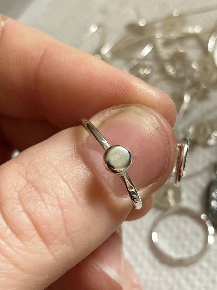 Silver Stacking Rings with Decoration