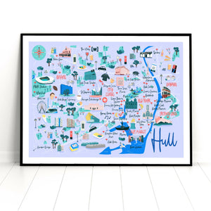 Hull Map Art Print