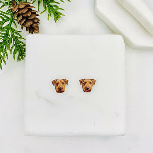 Airedale Terrier Dog Stud Earrings