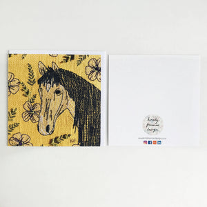 Mustard Yellow Horse Greetings Card