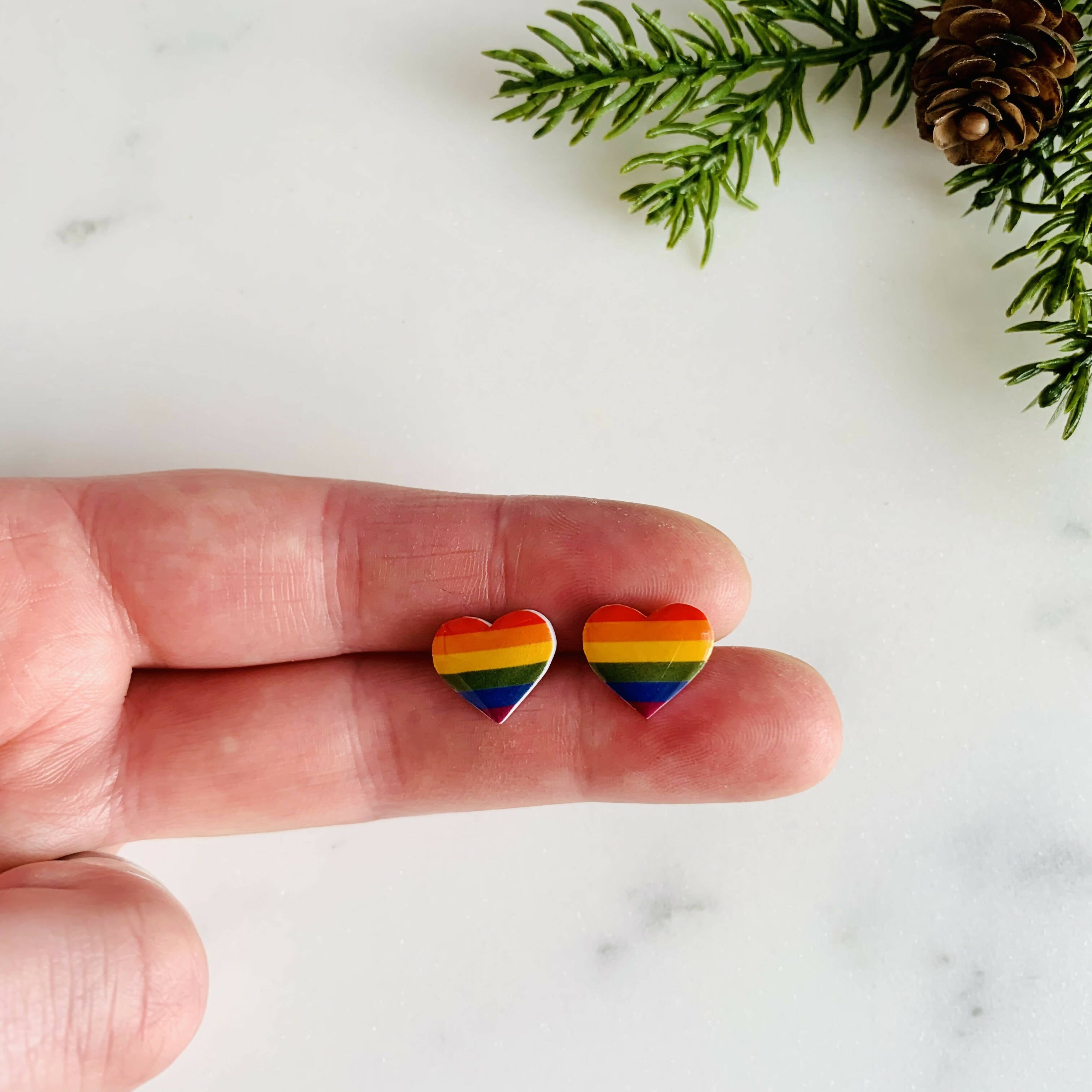 Pride LGBT Heart Stud Earrings