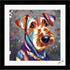 AIREDALE TERRIER DOG COLOUR SPLASH FRAMED ARTWORK.