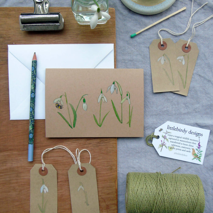 Snowdrops Hand Finished Card