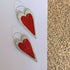 Statement Heart Earrings in Red Glitter