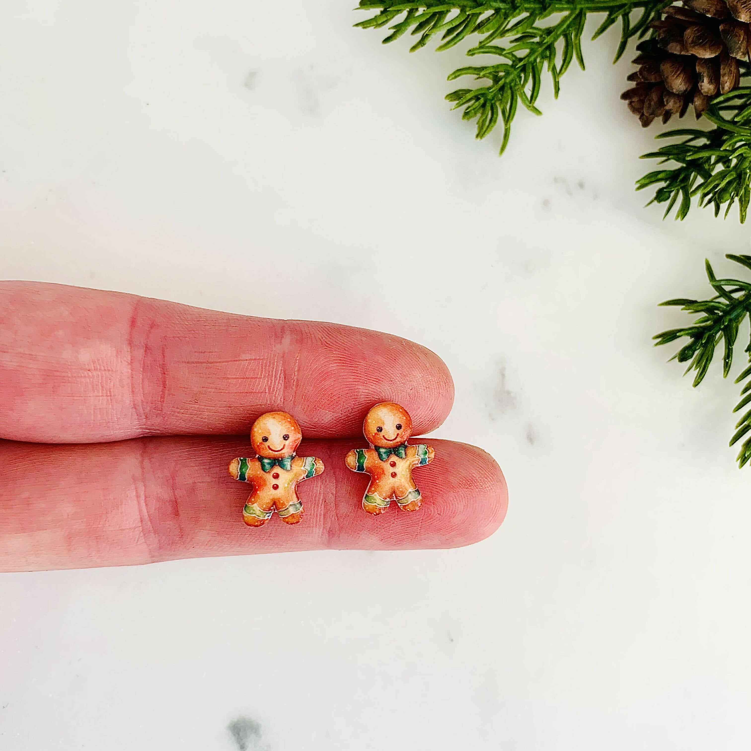 Gingerbread man Christmas Stud Earrings