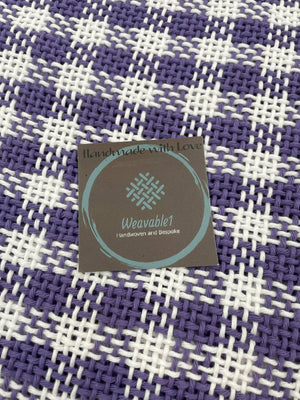 Handwoven Lilac/White Check Scarf